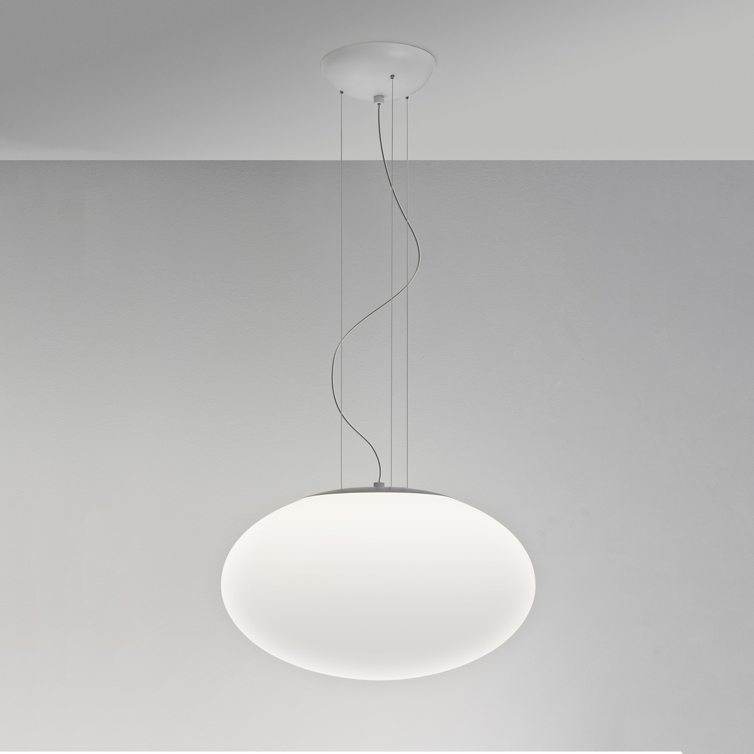 Zeppo Pendant 400 HL excl. E27 mat wit/wit glas
