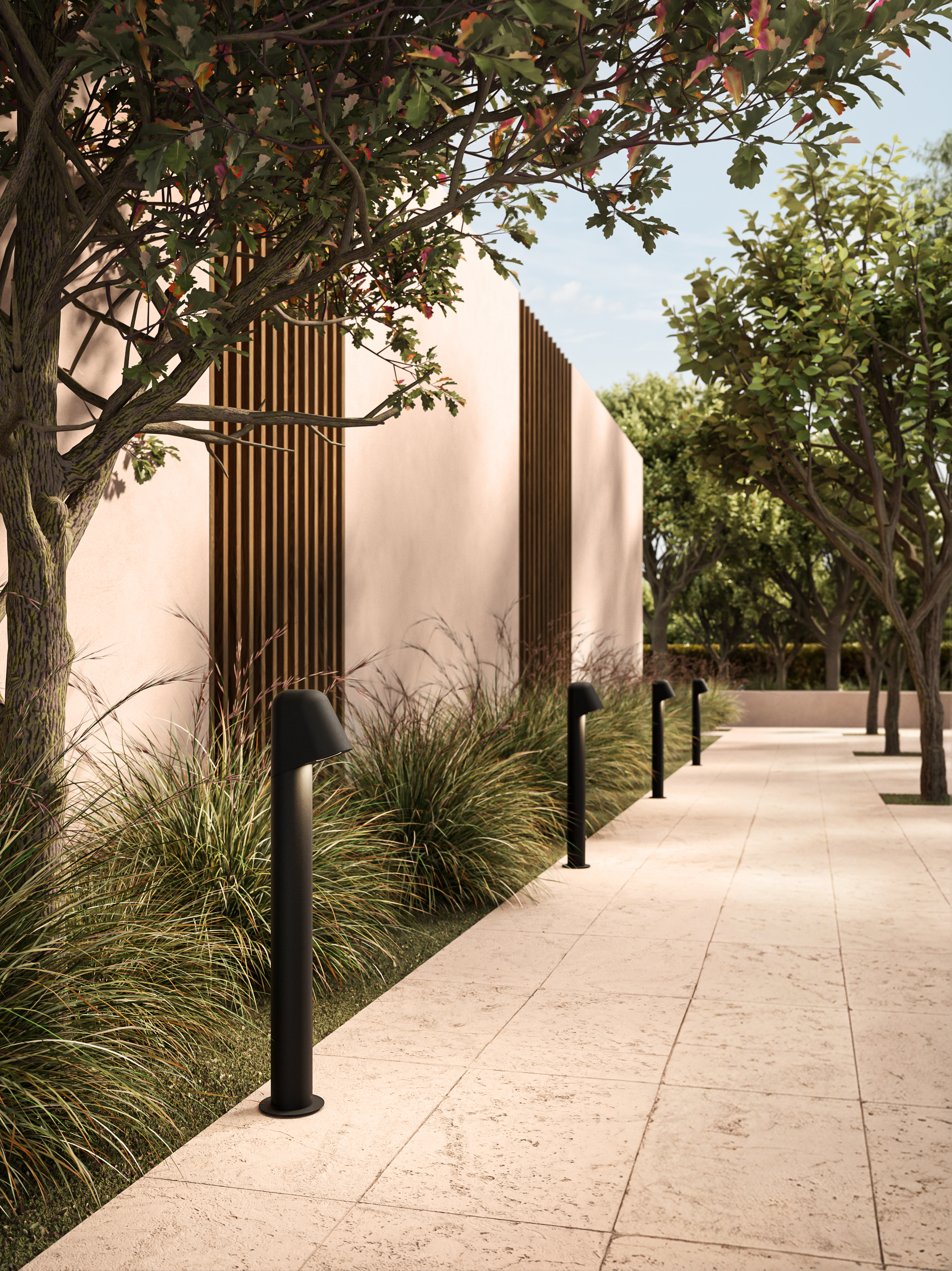 Mast Bollard 700 excl. GU10 structuur zwart