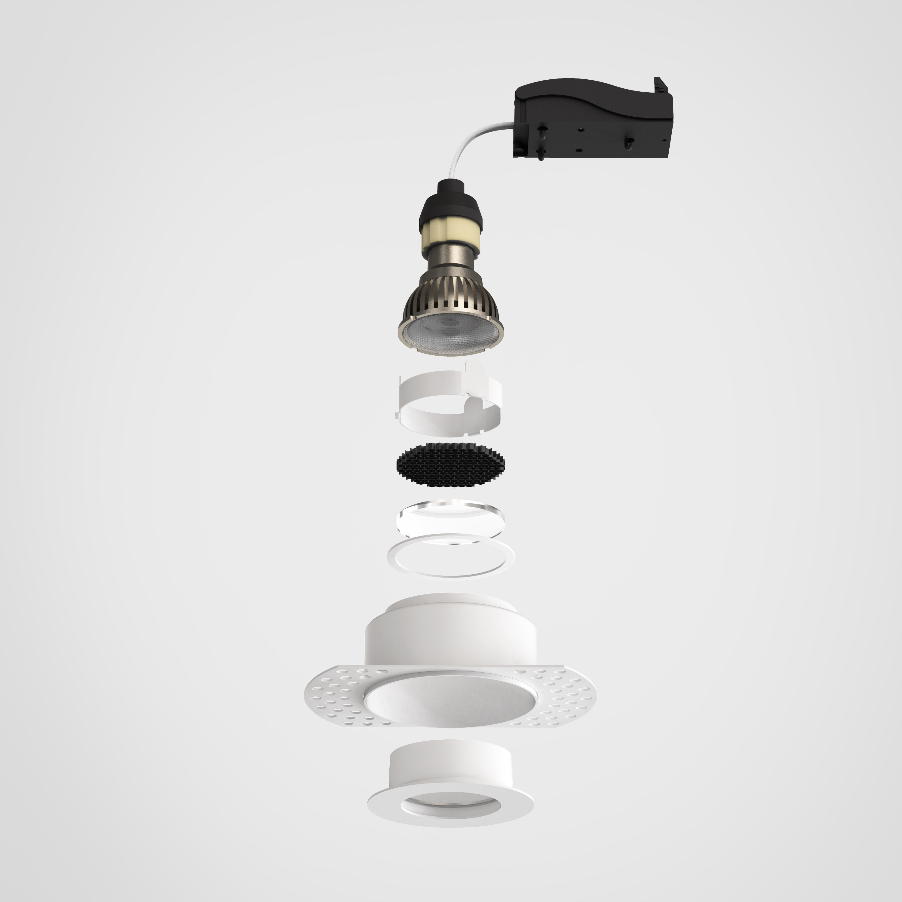 Trimless Slimline Round Fixed FR IBS IP65 excl. GU10 mat wit
