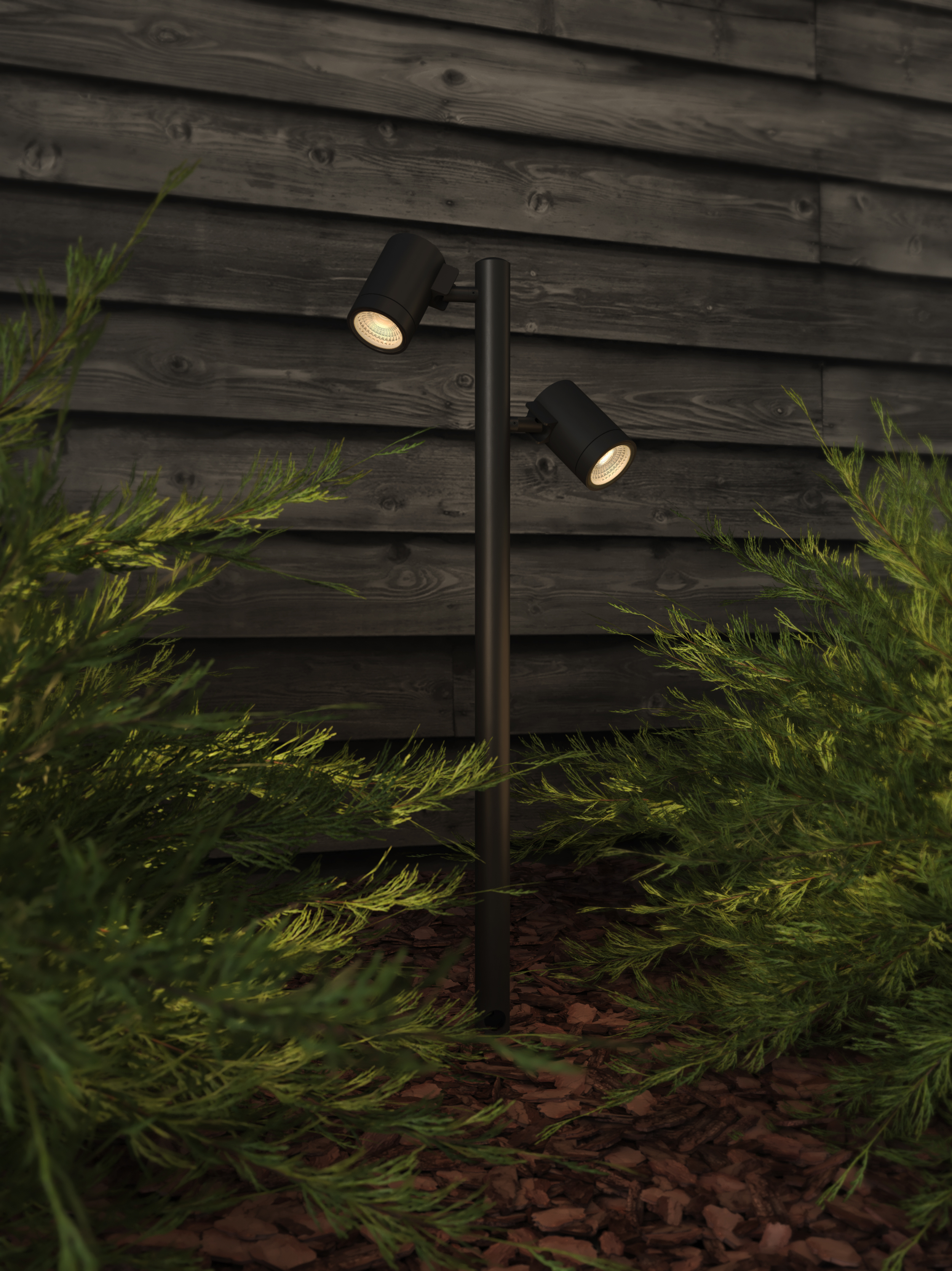 Bayville Spike Spot 900 VL Twin LED 3000K structuur zwart