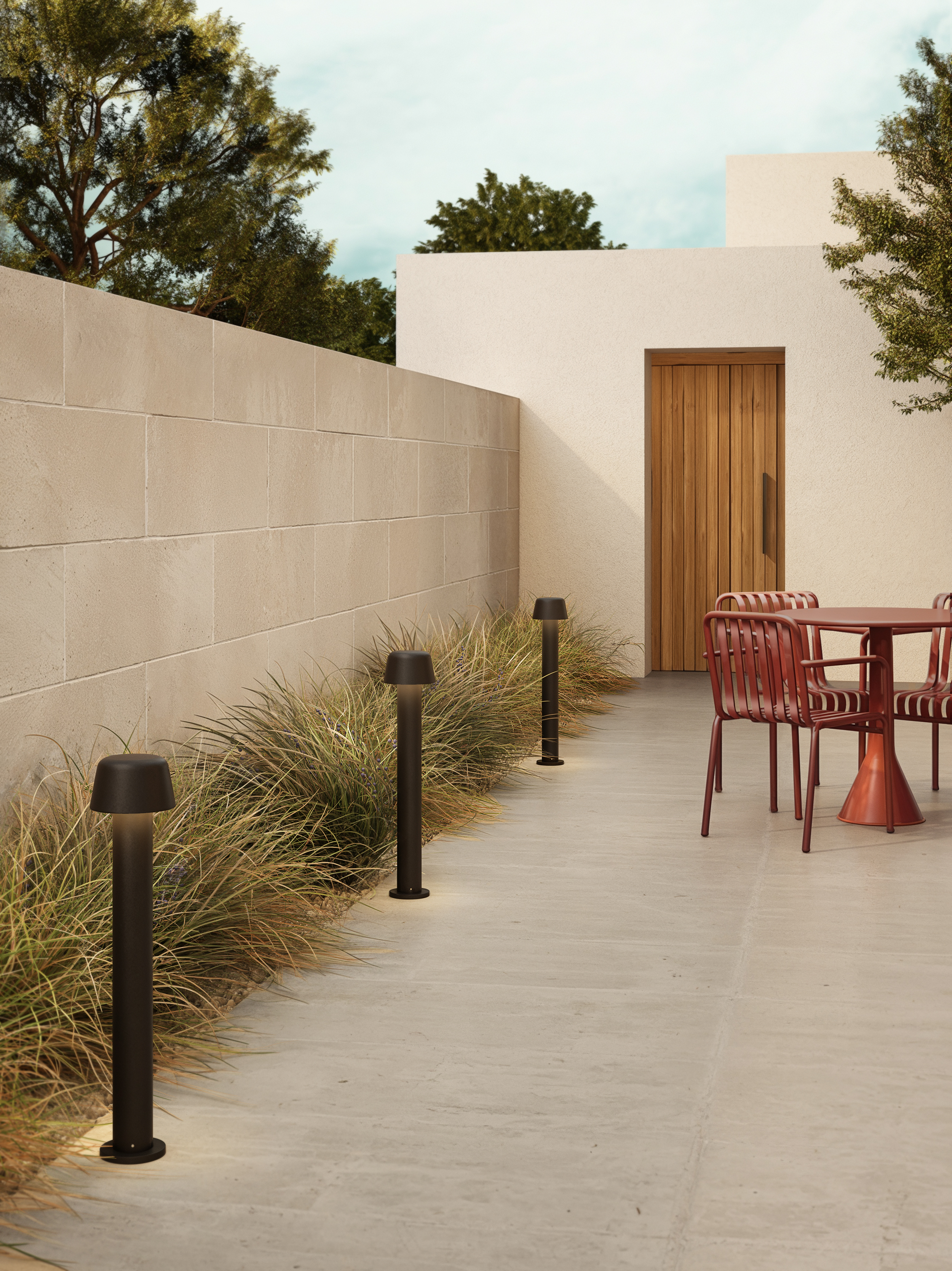 Nomad Bollard 700 2700K structuur zwart