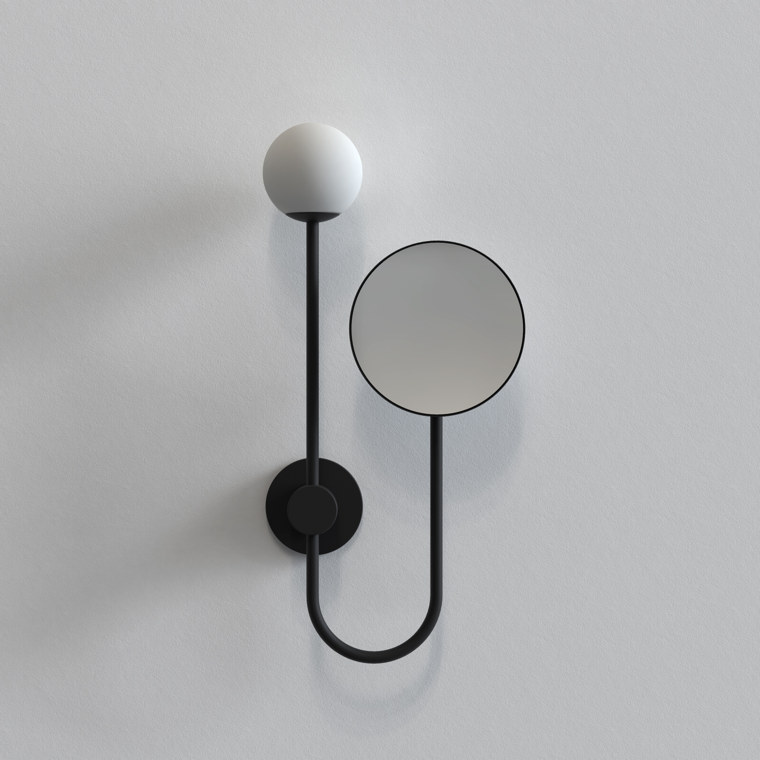 Orb WL excl. G9 mat zwart + cosmeticaspiegel