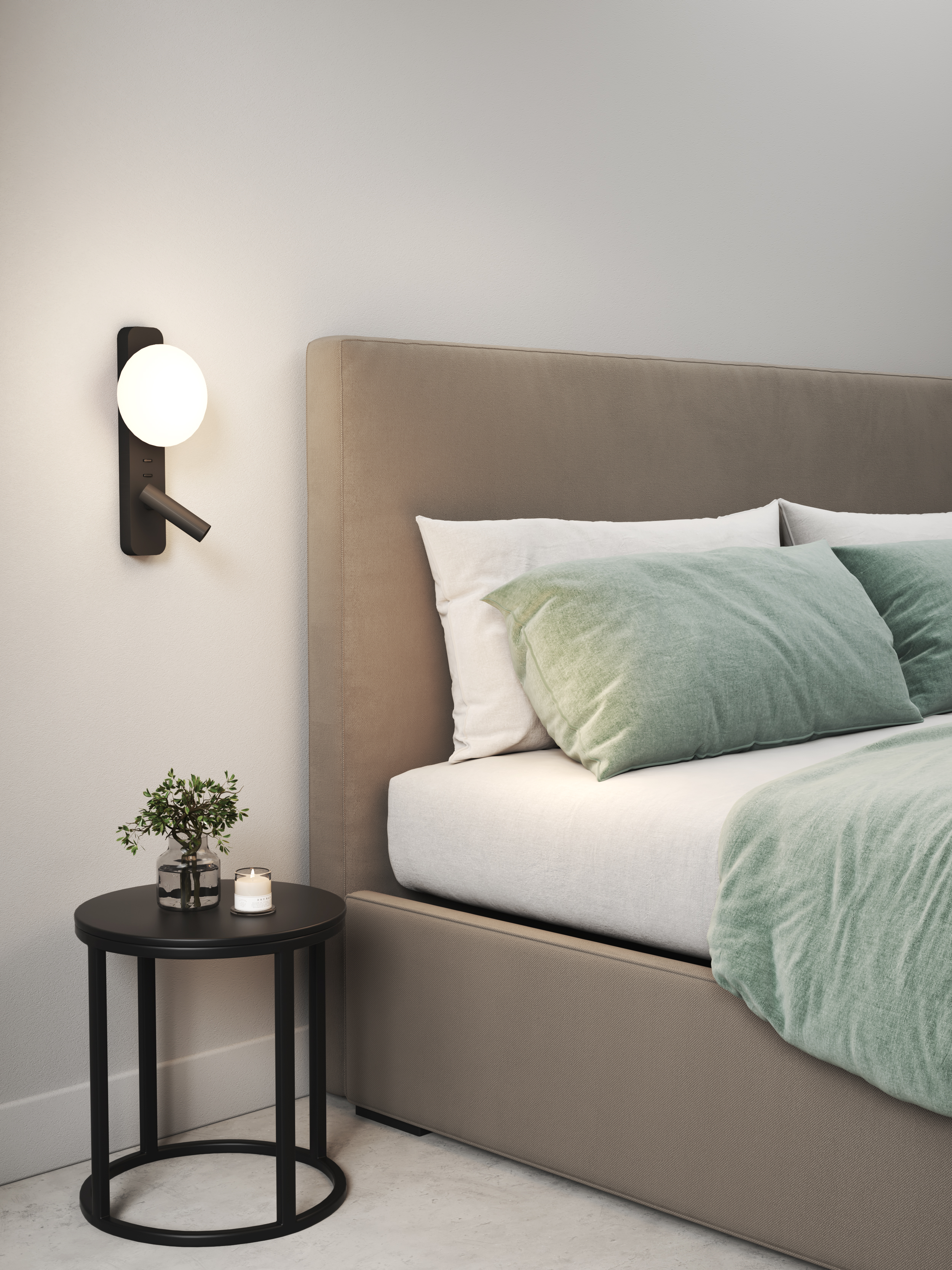 Zeppo Reader WL excl. G9 + LED 2700K mat zwart