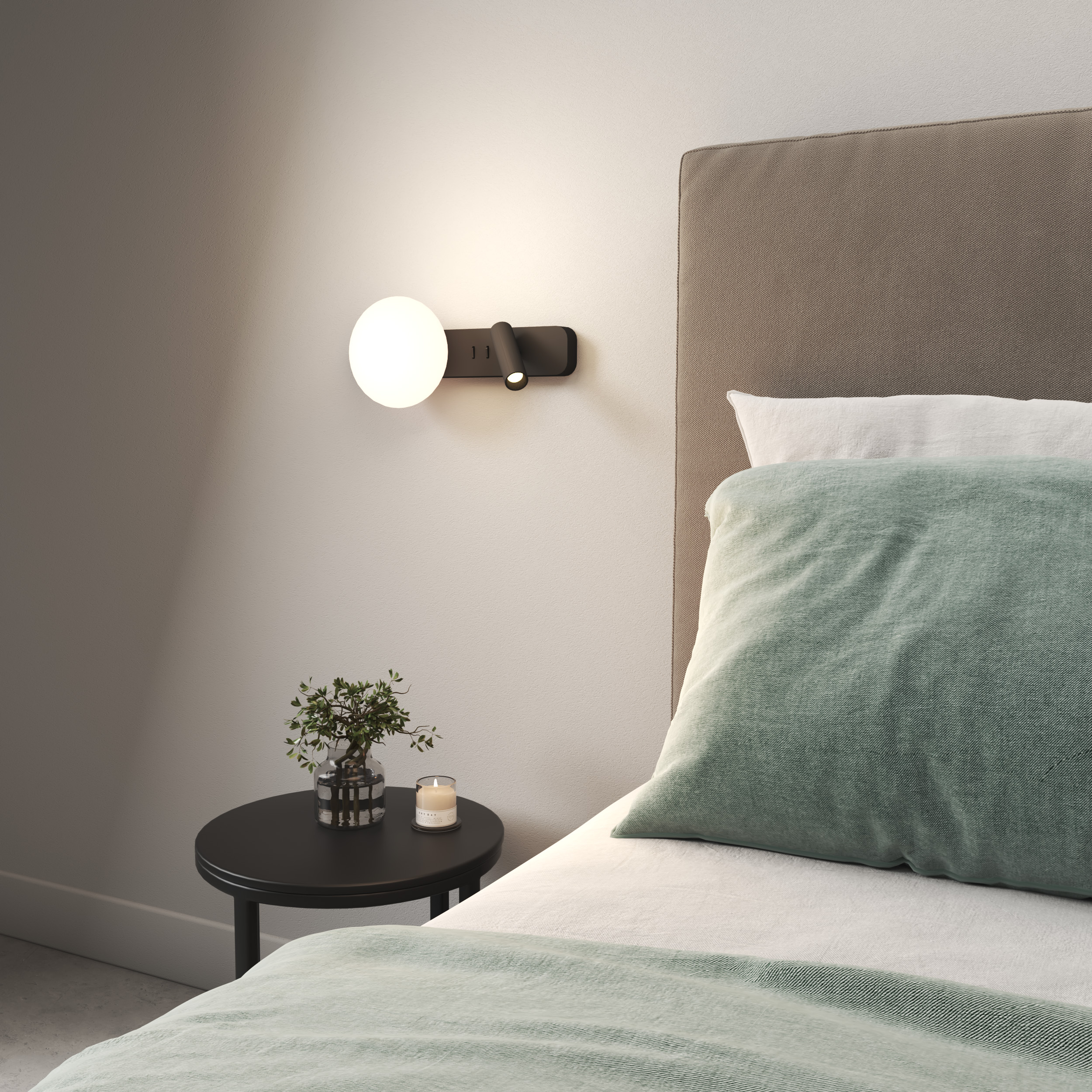 Zeppo Reader WL excl. G9 + LED 2700K mat zwart