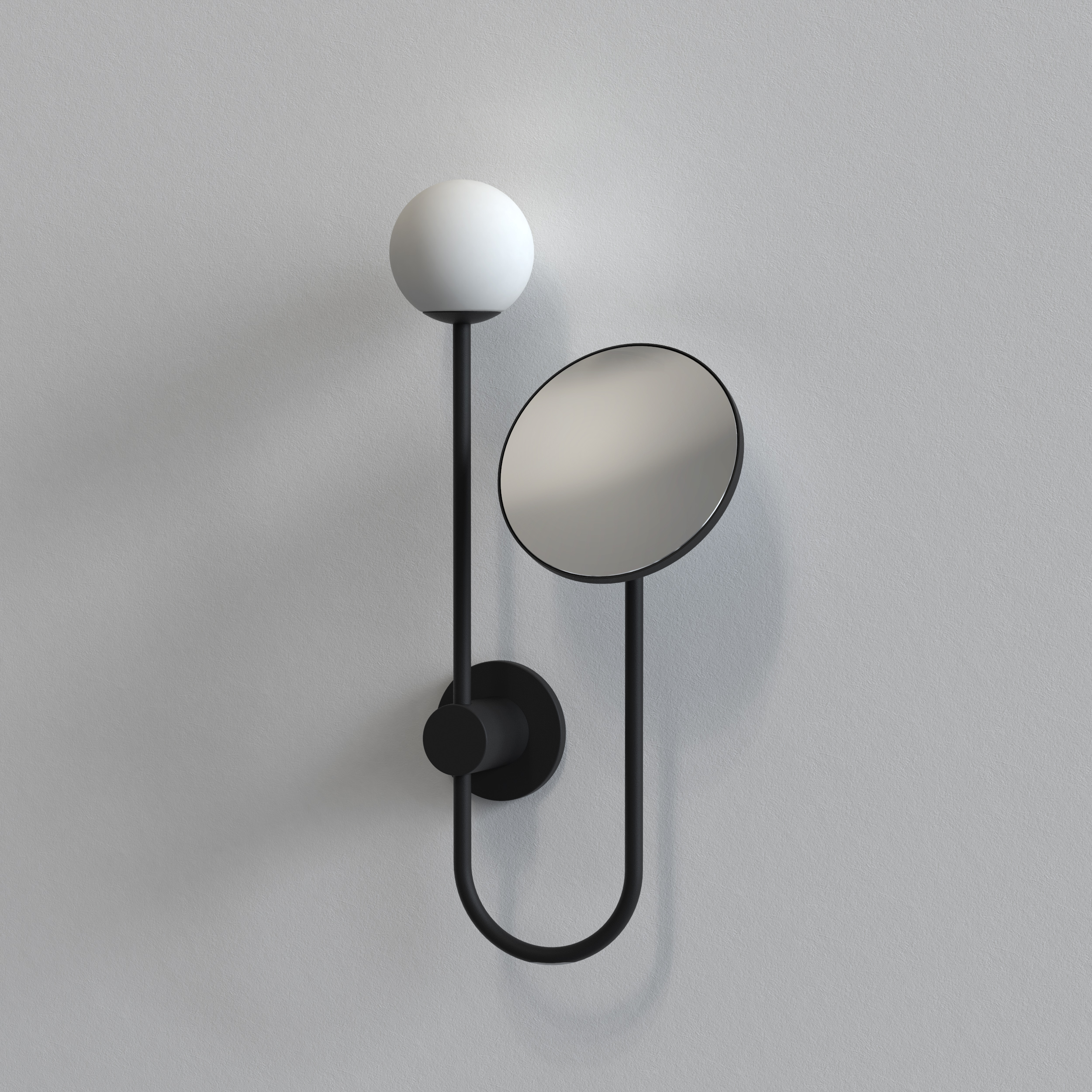Orb WL excl. G9 mat zwart + cosmeticaspiegel