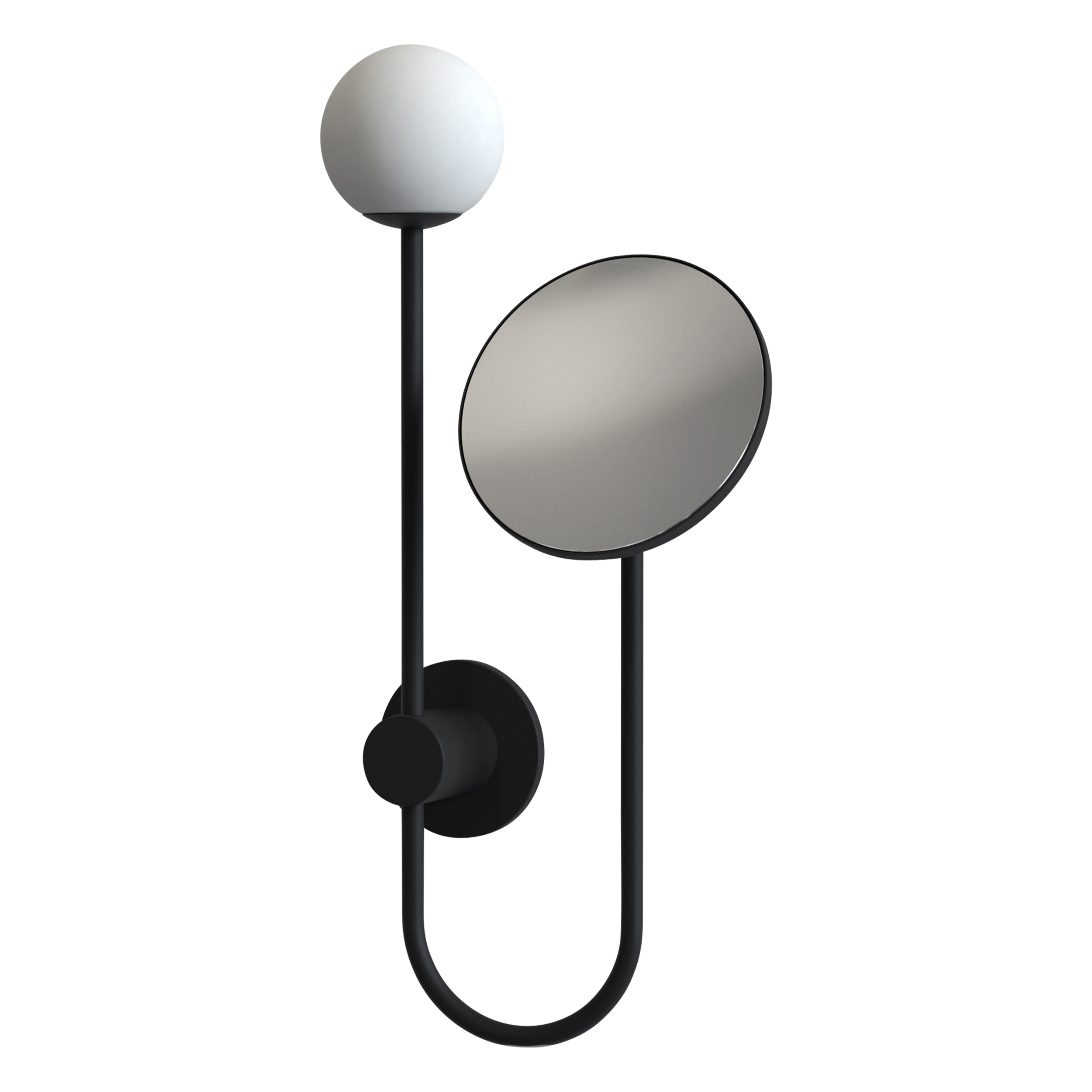 Orb WL excl. G9 mat zwart + cosmeticaspiegel