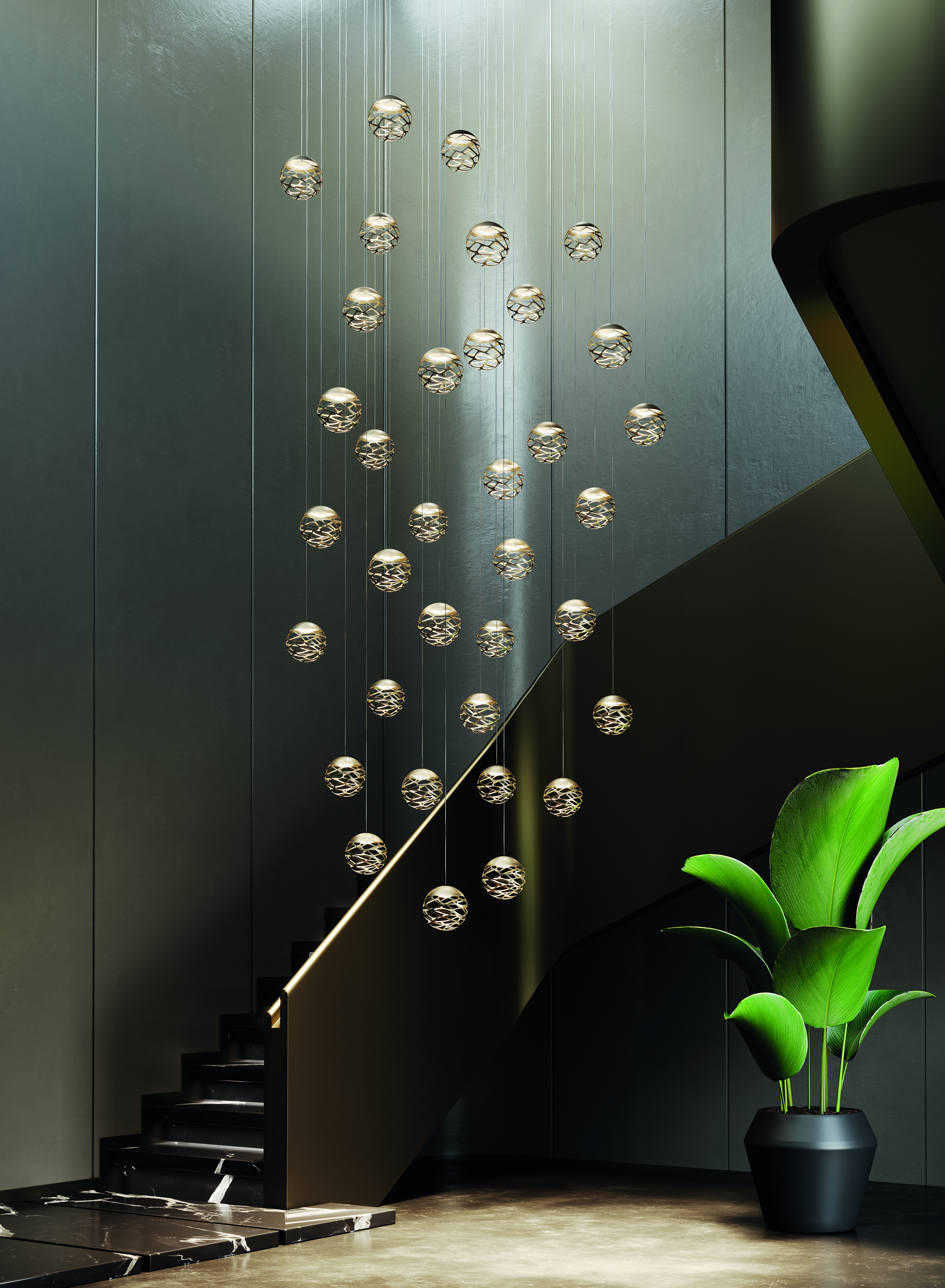 Lodes Kelly Cluster Sphere hanglamp 18cm 2700K mat champagne