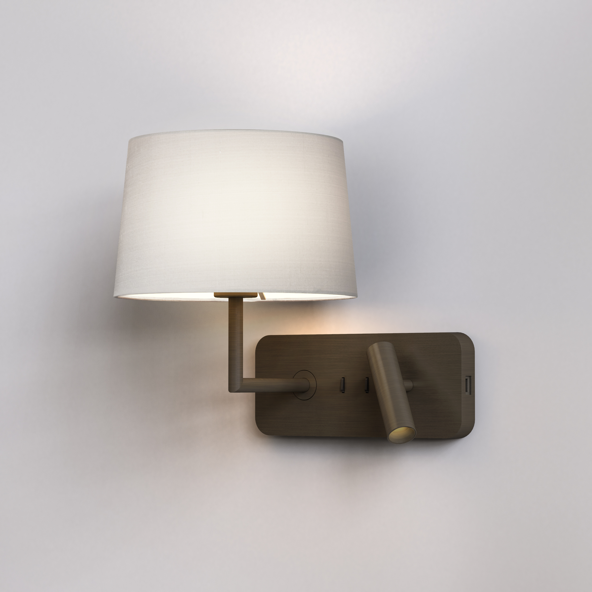 Side by Side Grande USB WL excl. E27 + LED 2700K brons