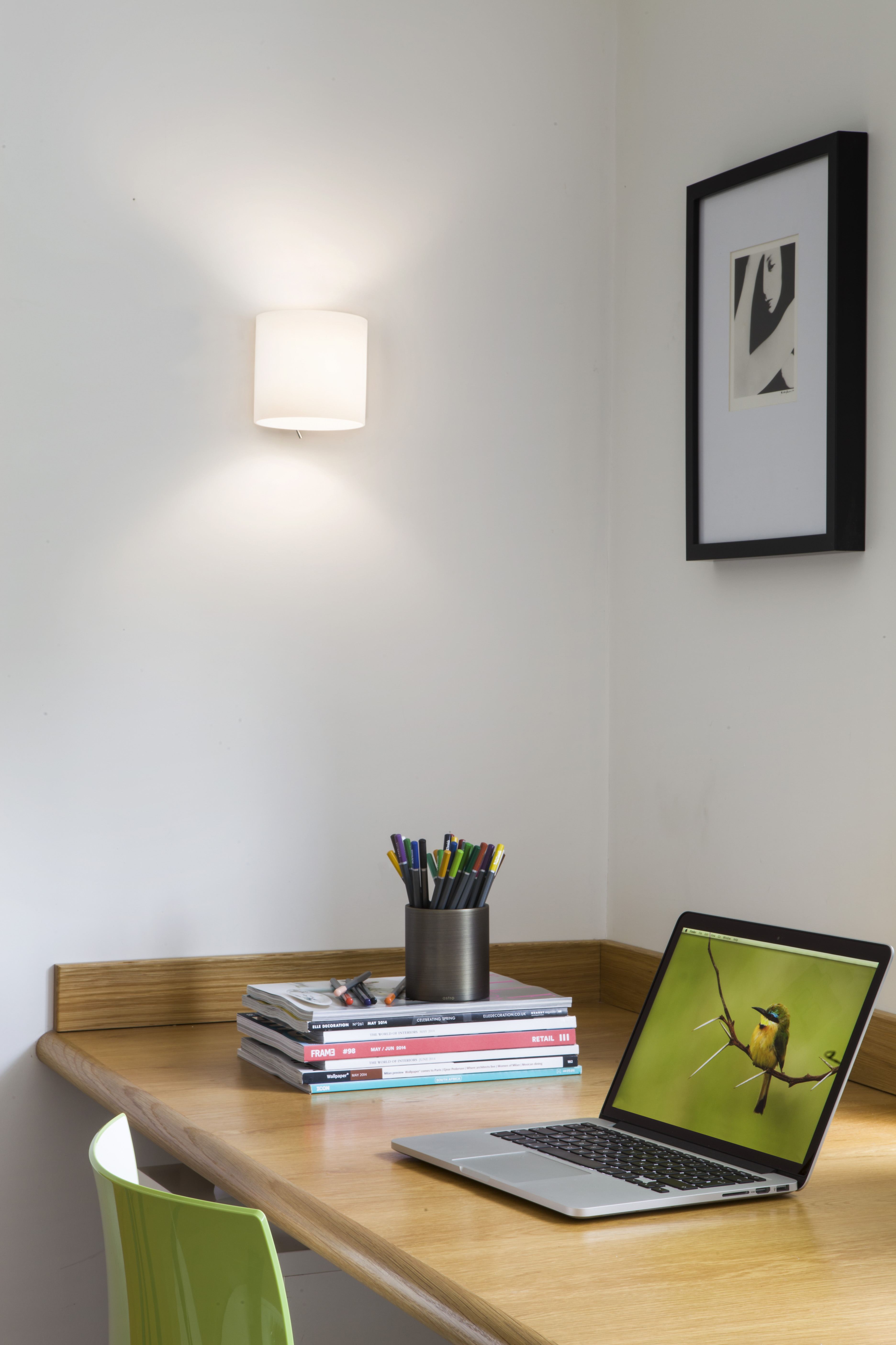 Luga Switched WL excl. E14 gelakt zilver/wit glas