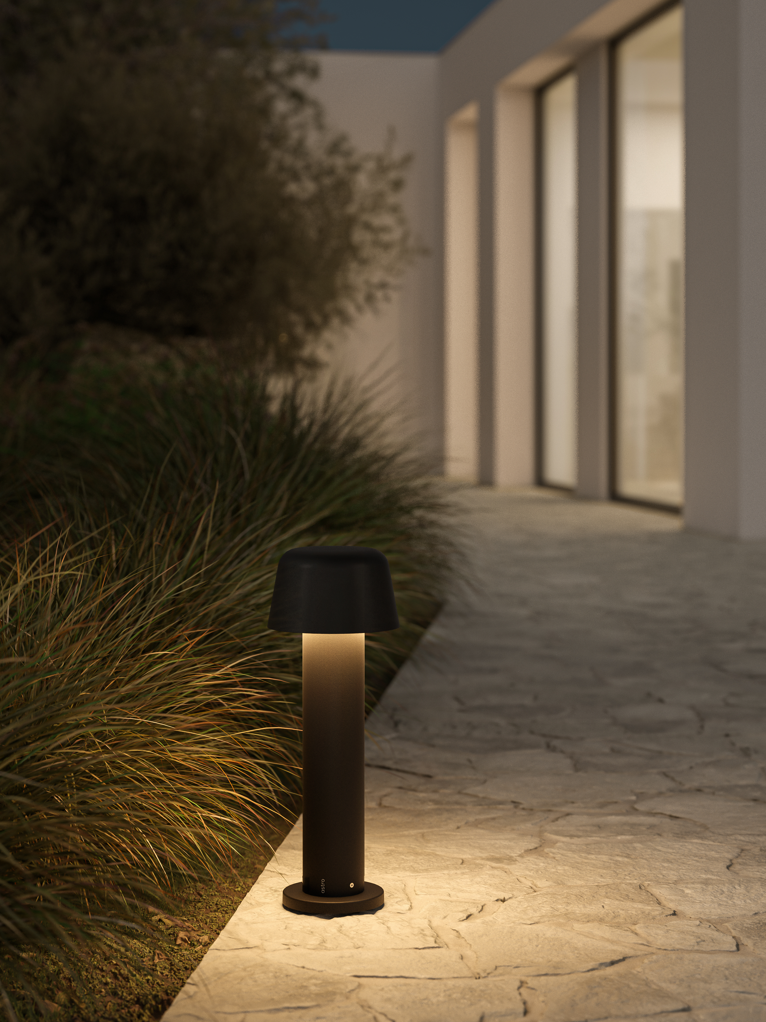 Nomad Bollard 400 2700K structuur zwart