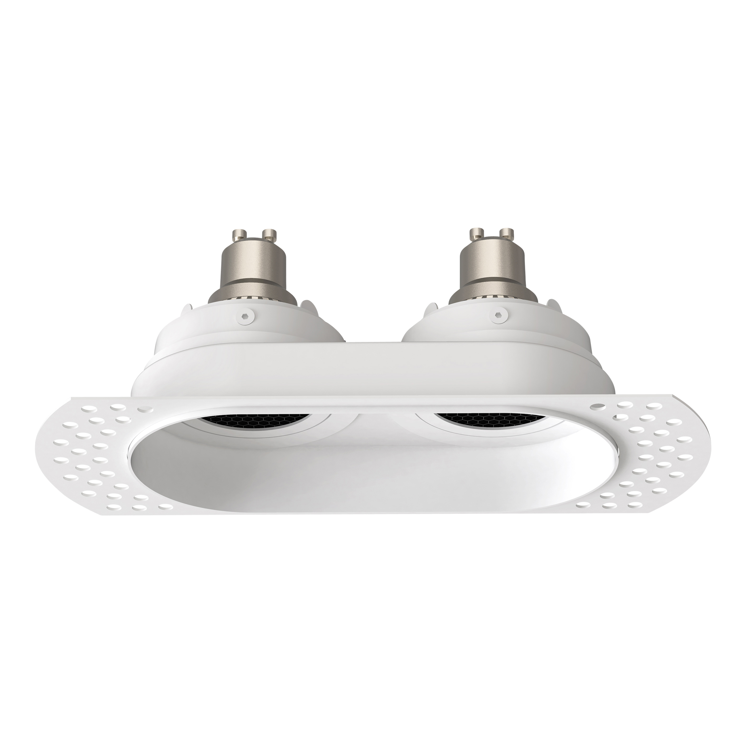 Trimless Square Twin Adjustable IBS excl. 2x GU10 mat wit