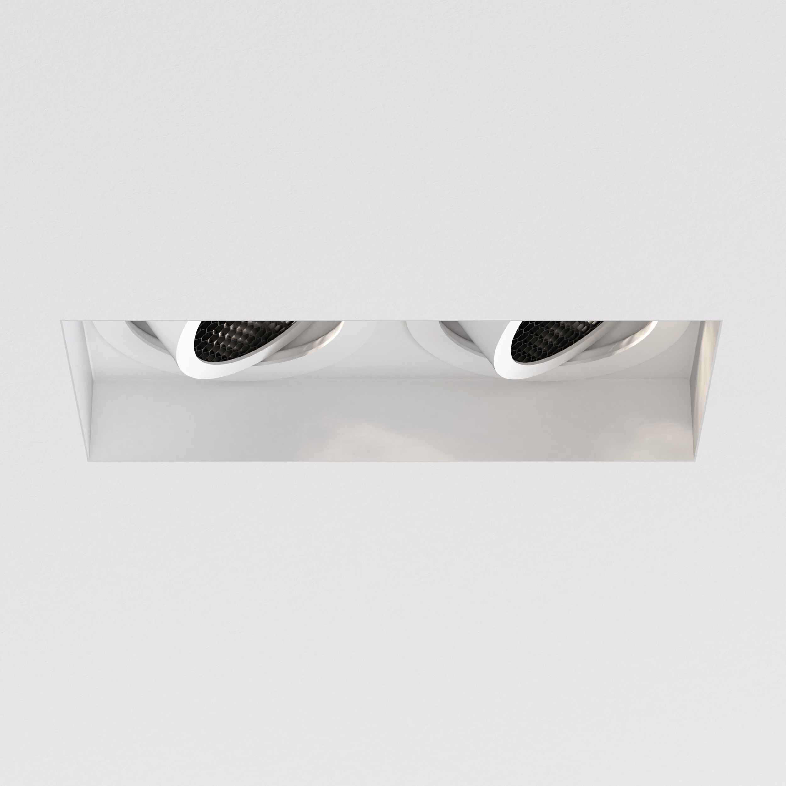 Trimless Square Twin Adjustable IBS excl. 2x GU10 mat wit