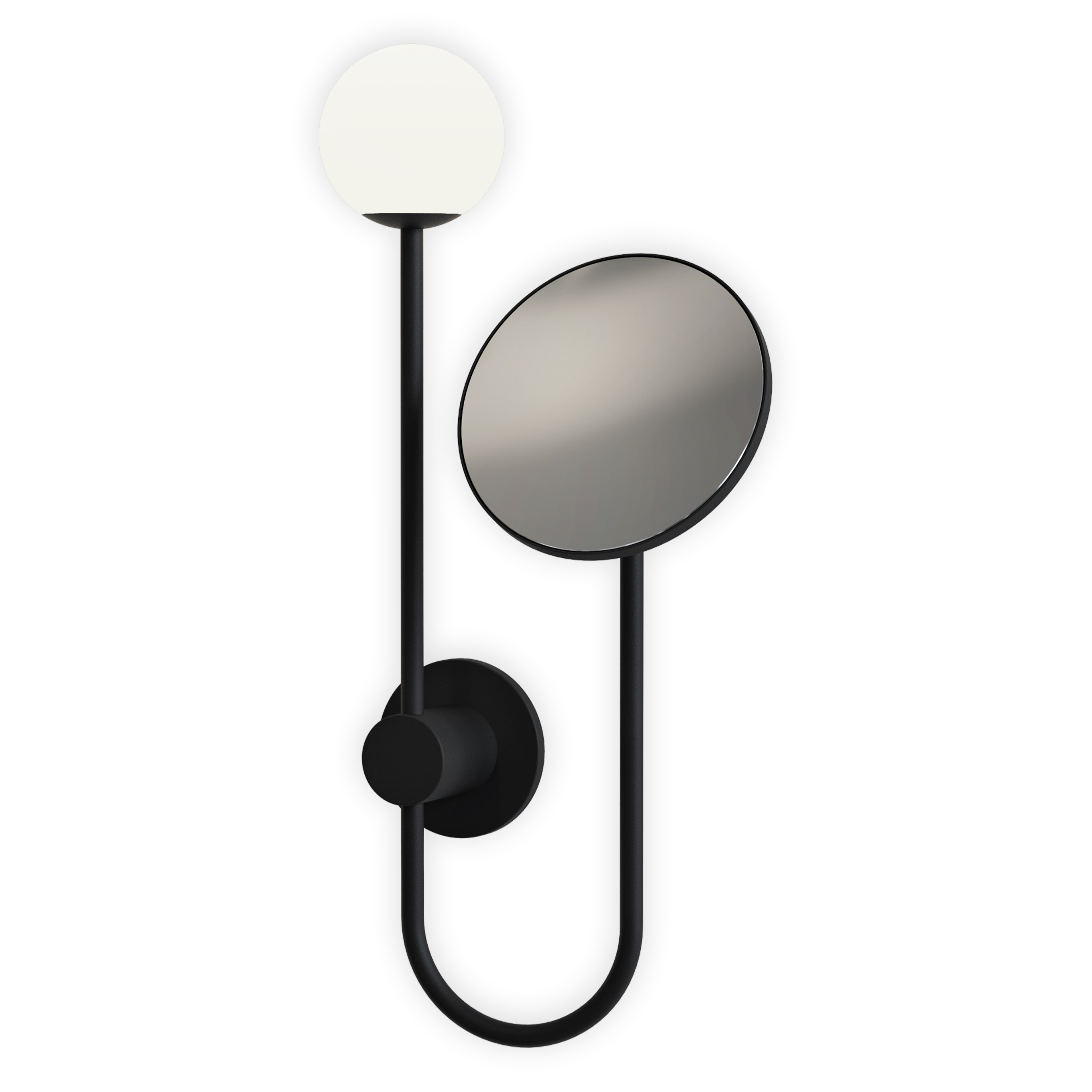 Orb WL excl. G9 mat zwart + cosmeticaspiegel