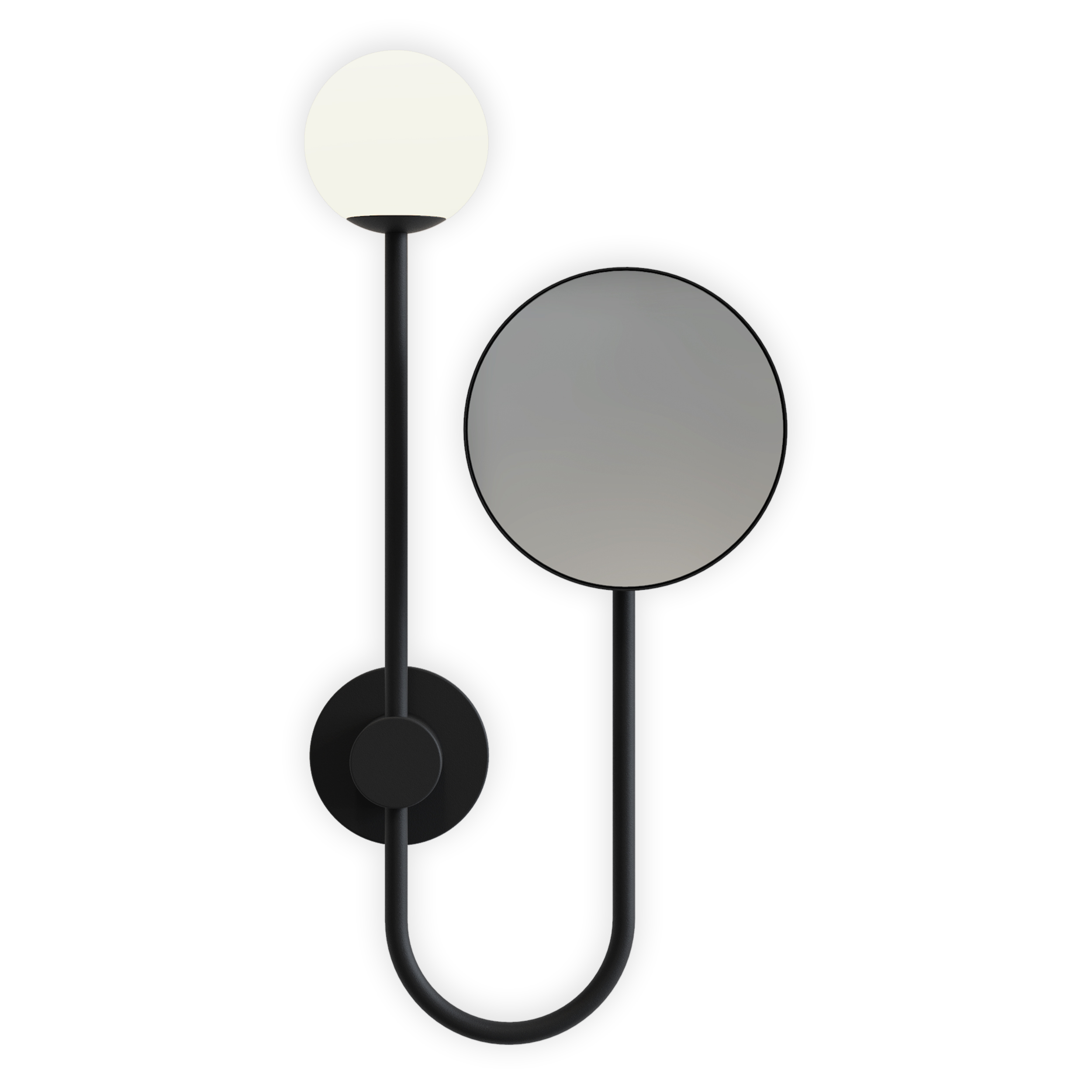 Orb WL excl. G9 mat zwart + cosmeticaspiegel