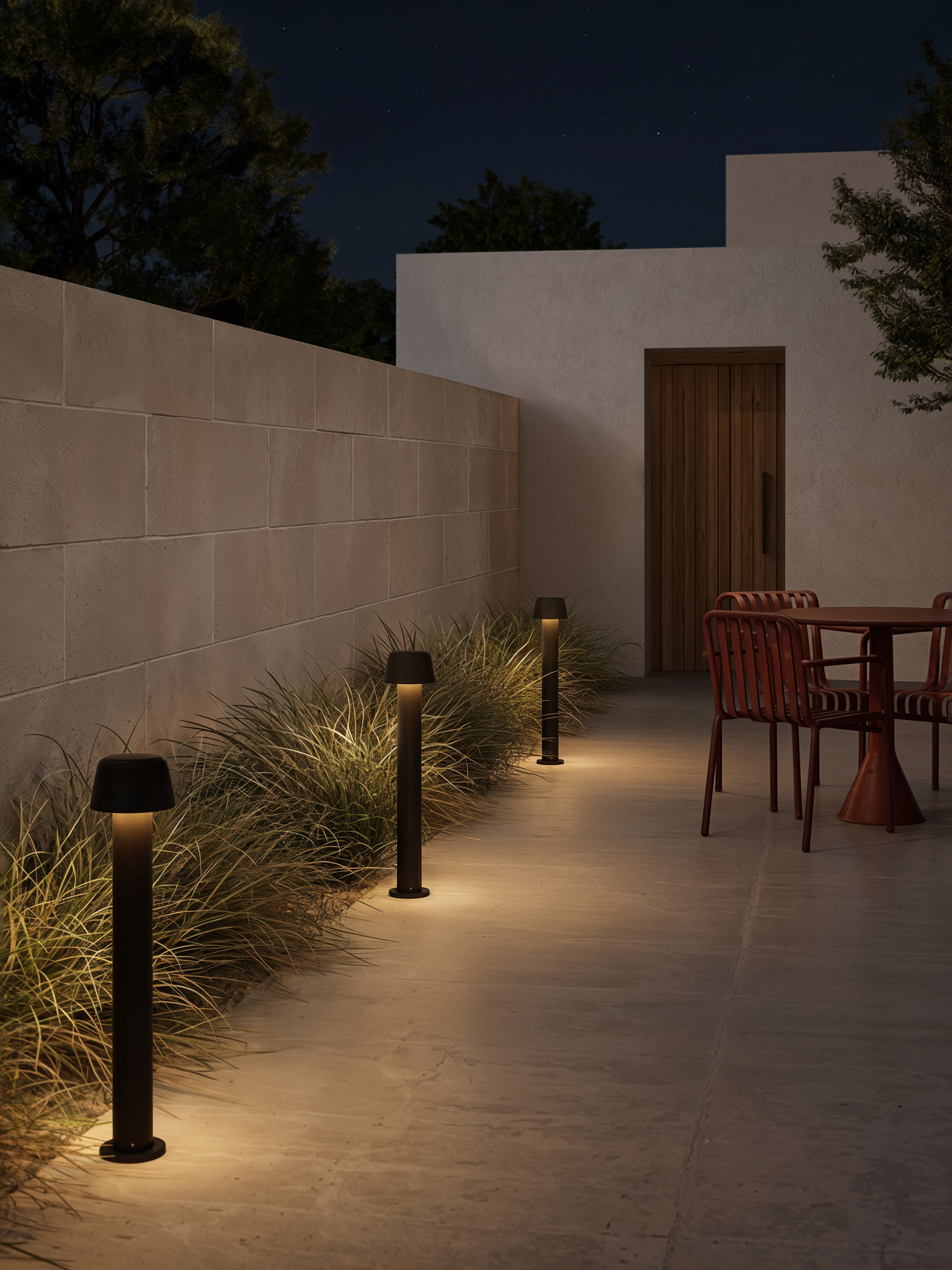 Nomad Bollard 700 2700K structuur zwart