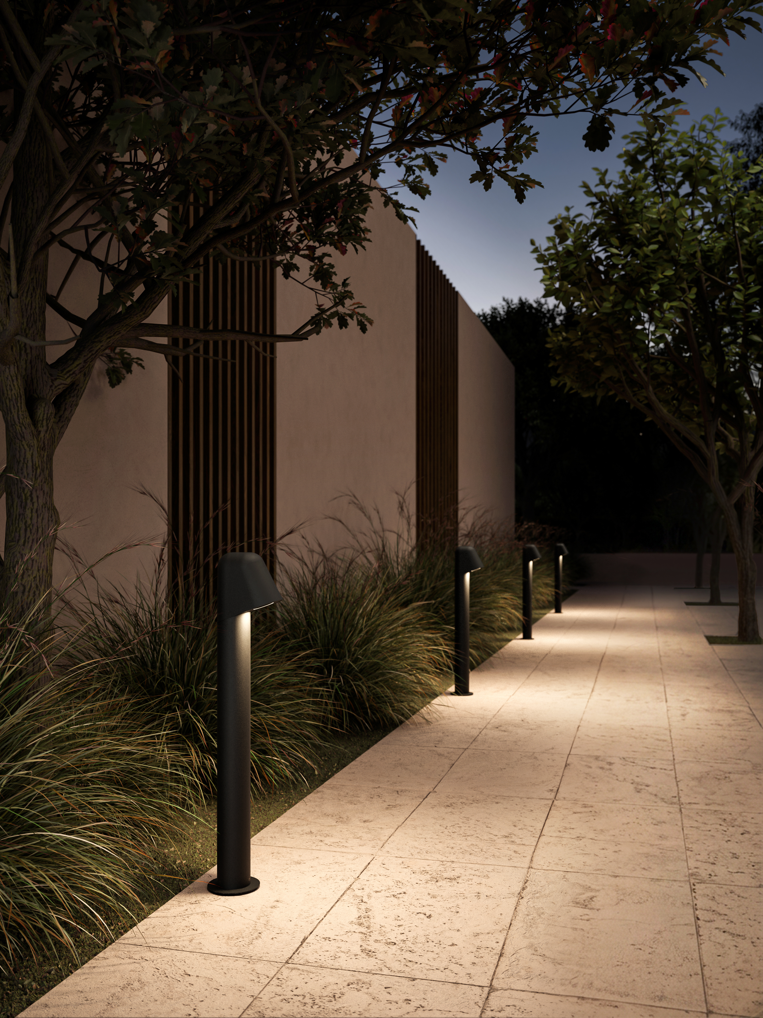 Mast Bollard 700 excl. GU10 structuur zwart