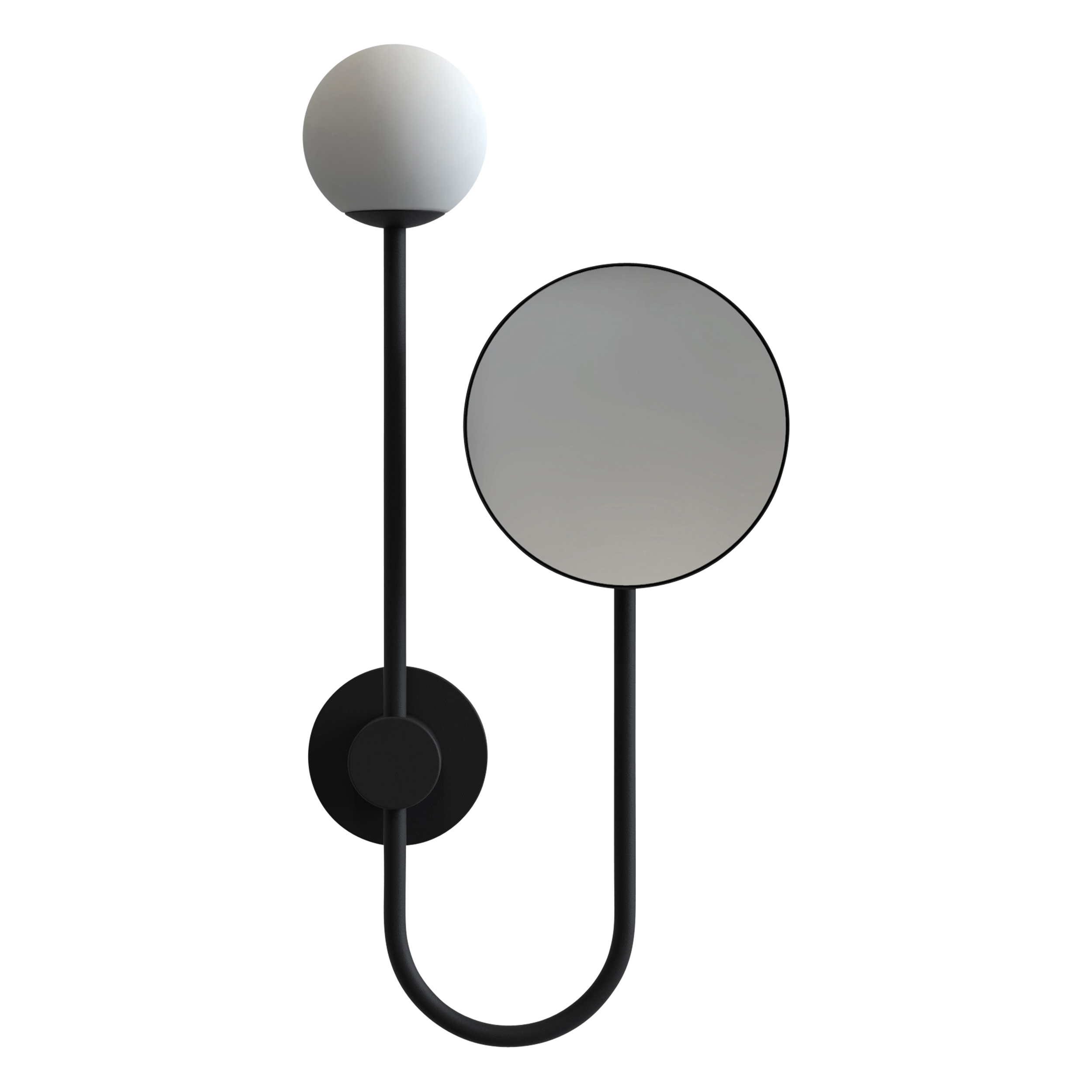 Orb WL excl. G9 mat zwart + cosmeticaspiegel