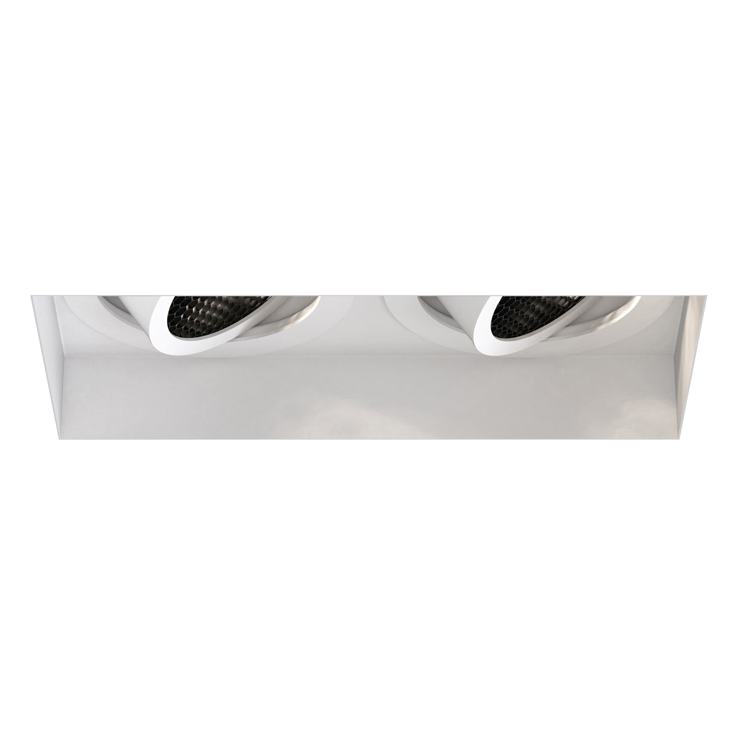 Trimless Square Twin Adjustable IBS excl. 2x GU10 mat wit
